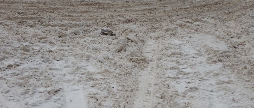 Дорога плохо расчищена от снега, Ивантеевка, Московская область